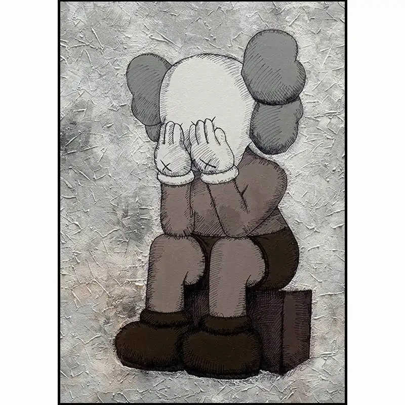 

KAW Home Decor Living Room 100% Handmade Canvas Oil Paintings Thick Scraper Metal Paint Texture Wall Art Abstract Painting