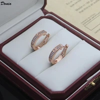 donia jewelry new fashion c shaped earrings copper micro inlaid aaa zircon earrings womens luxury jewelry