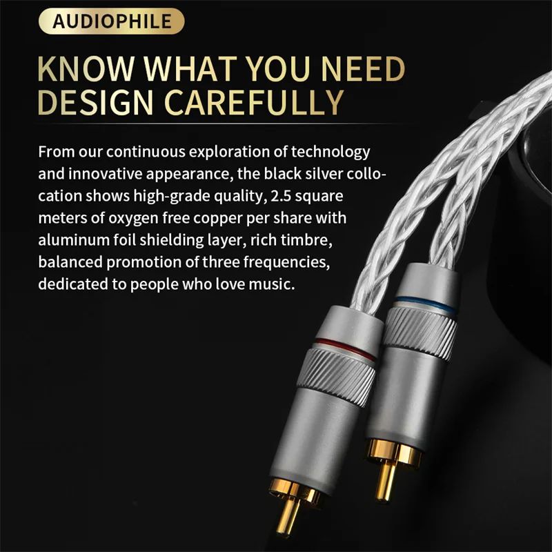QINCROWN пара Hi-Fi аудио монокристаллический серебряный кабель RCA сигнальный кабель чистый серебристый CD-плеер усилитель соединительные провода (art.: 3920d3d64de02) - 3920d3d64de02
