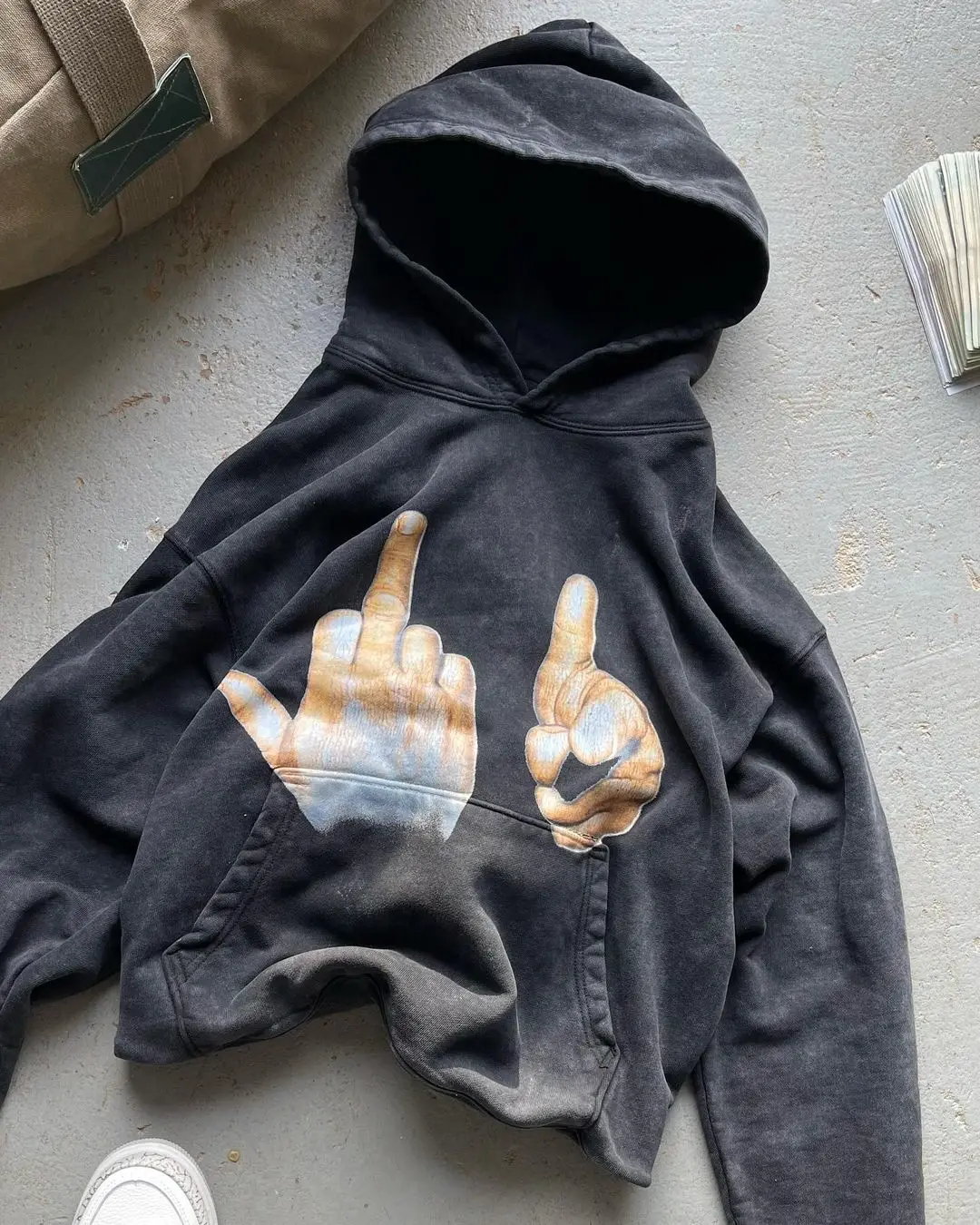 Толстовка с капюшоном в стиле Харадзюку GreatDays F You уличные топы Свитшот Y2k одежда