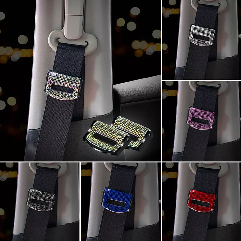 

Universal Car Safety Seat Belt Buckle Clip Seat Belt Stopper Car Seat Belt Fixing Clips Bling Car Assessoires for Woman