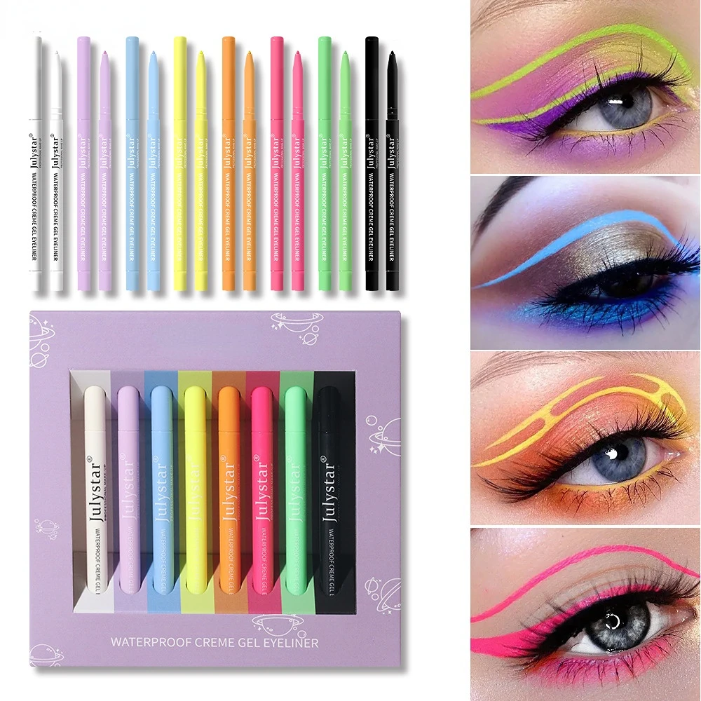 Fluorescence Colorful Eyeliner Pen Waterproof Fast Dry Double-ended Eye Liner Pencil Make-up for Women Cosmetics