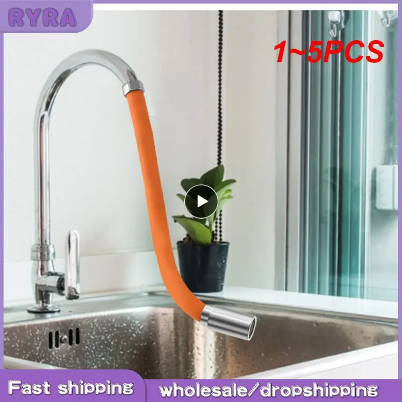 

1~5PCS Faucet Universal Adapter Splash Proof Any Bending Shape Extension Tube Kitchen Faucet Water-saving And Splash-proof.