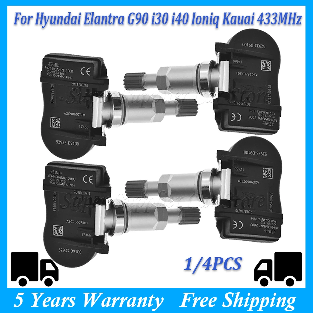 52933D9100 для Hyundai Elantra Genesis Ioniq Santa Kona Kia Soul Sorento Optima 433 МГц TPMS замена датчиков давления в