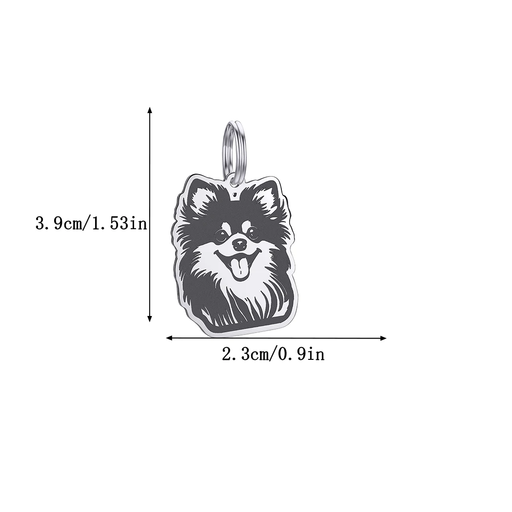 1 шт. персонализированный брелок с именем померанский шпиц собака