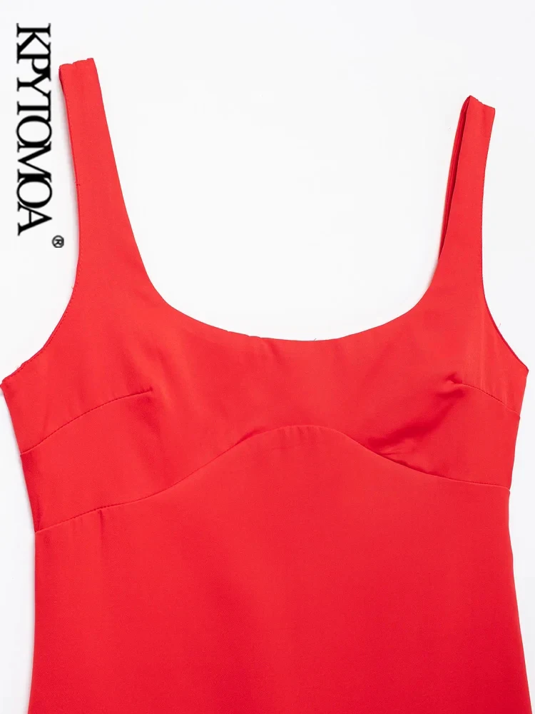 KPYTOMOA Женское Облегающее Мини-платье С Круглым Вырезом На Тонких Бретельках