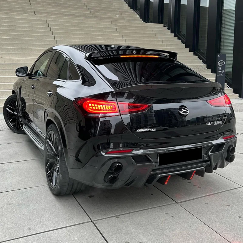 Фото Задний спойлер на крышу для Mercedes-Benz GLE Class GLE Coupe C167 GLE350 450 GLE53 GLE63, модификация хвоста из углеродного волокна 2021+ №3