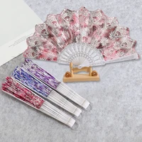 beautiful decorative fan home ornament plastic cloth folding flower gift hand held wedding party craft dance pattern style spain