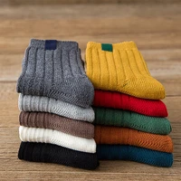 1pair women cotton short socks casual girl solid color striped sox spring autumn winter thick warm ankle socks calcetines meias