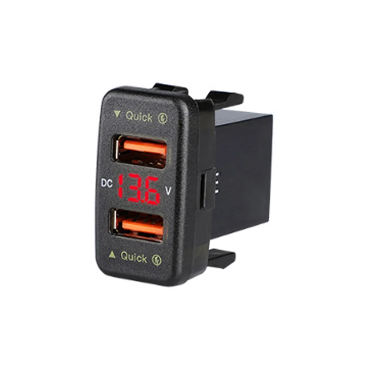 

QC3.0 Car Charger Dual USB Conversion Accessories for Toyota Red Light Size: 40X22Mm B 12/24V