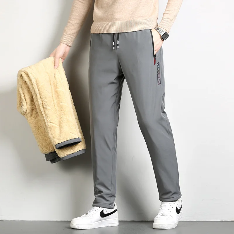 

Зимние Утепленные хлопковые холодные теплые брюки большого размера из ягненка и плюша Свободные облегающие спортивные брюки для отдыха ветрозащитные штаны для рыбалки