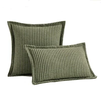 inyahome set of 2 lumbar luxury jacquard houndstooth throw pillow covers 30x50cm and 45x45cm farmhouse pillowcase coussin canap%c3%a9