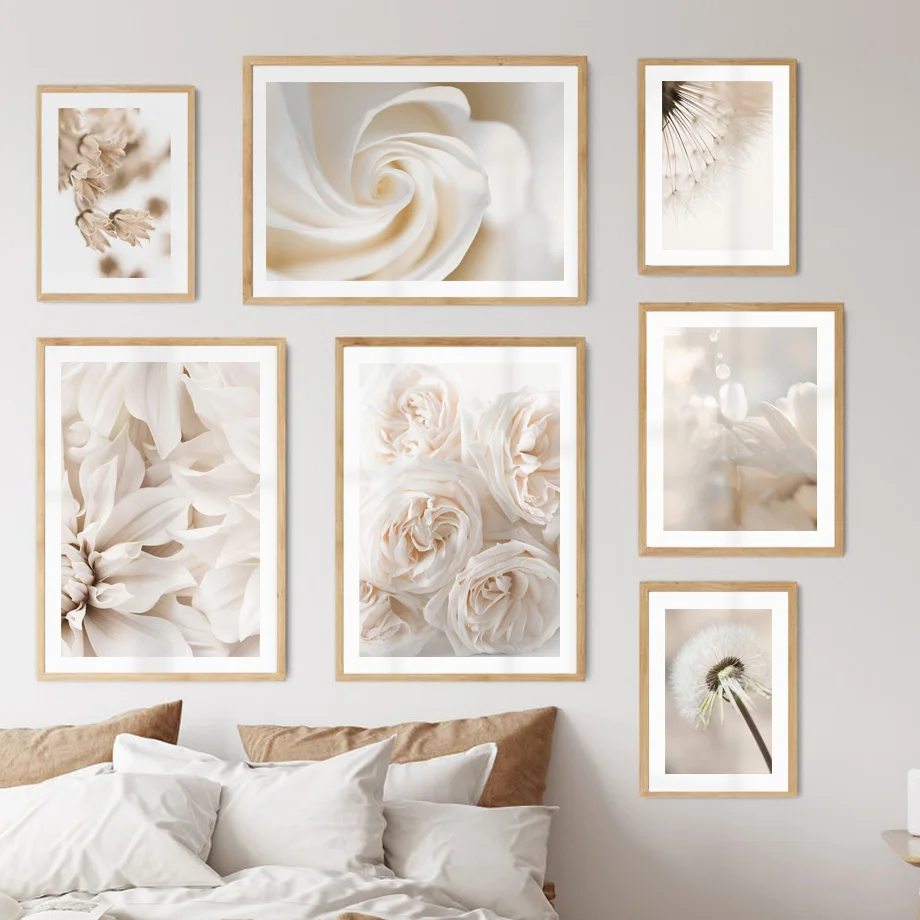 

Nature Roses Peony Flower Dandelion Peach Blossom Posters And Prints Wall Art Canvas Painting Modern Living Room Home Decoration