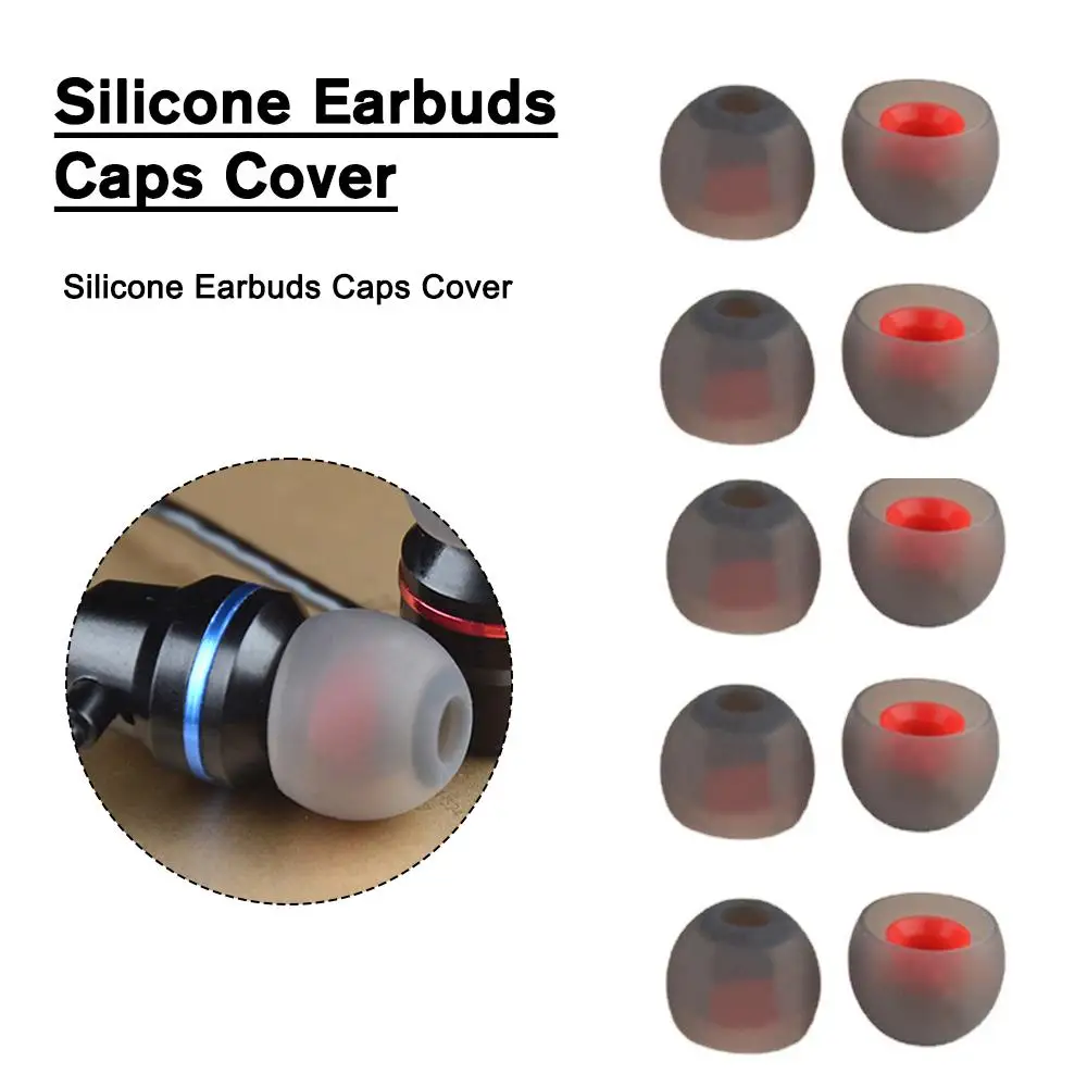 

10 Pairs Replacement Eartips Wired Earphone Silicone Cap Noise Earbuds Caps Anti Accessories Soft Headphone Cover Cover Ear X2J5