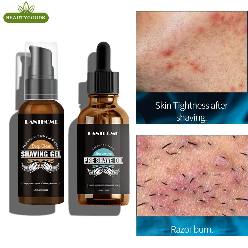 

Beard Growth Kit Preshave Oil / Beard Shaving Gel, Razor Bumps Removal Solution Ingrowns Hair After Shave Repair Reduce Redness