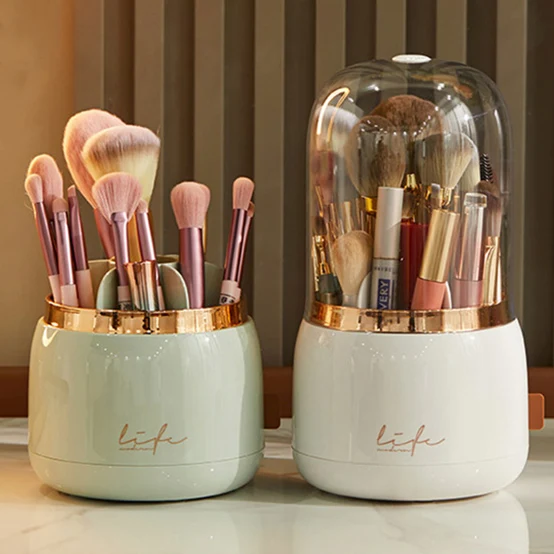 

1PCS Portable 360° Rotating Makeup Brushes Holder Desktop Makeup Organizer Cosmetic Storage Box Make Up Tools Jewelry Container