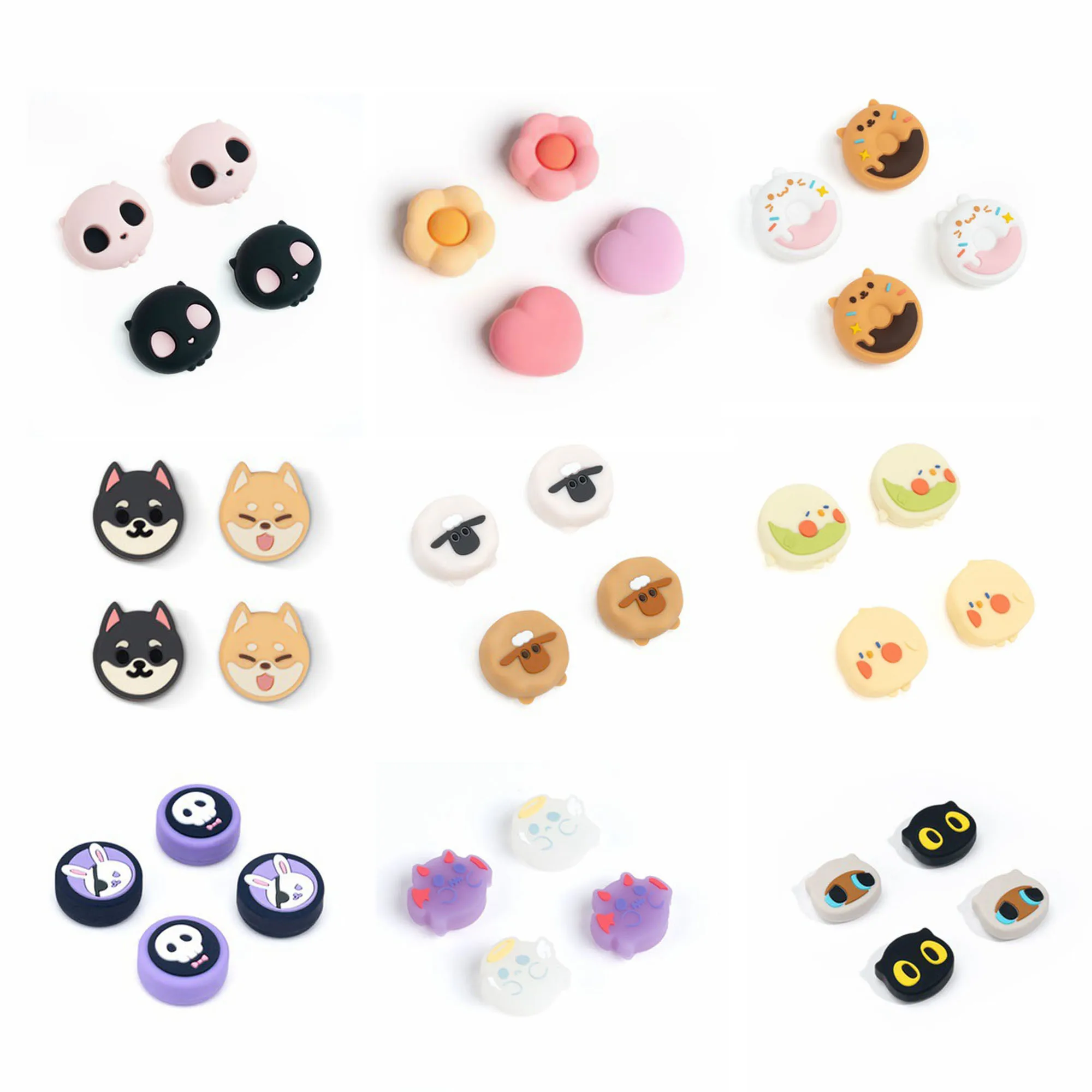 New Cute Animals Silicone Soft Thumb Stick Grip Cap Protective Cover For Switch Oled NS Lite Joy-con Controller Thumbstick Case