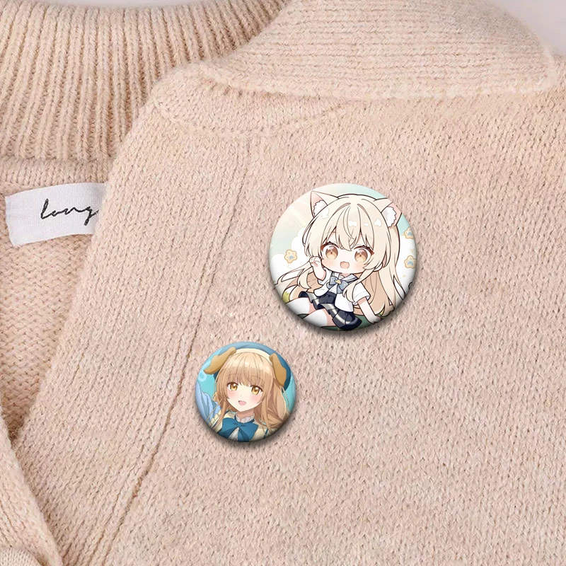 Фото Аниме Otonari No Tenshi-sama Ni Itsunonika Damashinin Ni Sareteita Ken Броши Pin Shiina Mahiru, FujiMiya Amane Значок Декор Сумки №3