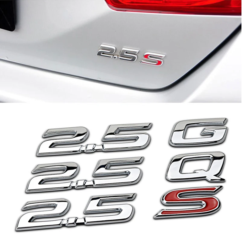 

3D Emblem 2.5 G Q S Trunk Lid Sticker for Toyota Camry Tacoma 4runner Auris Capacity Badge Zinc Alloy Decal Automotive Refitting