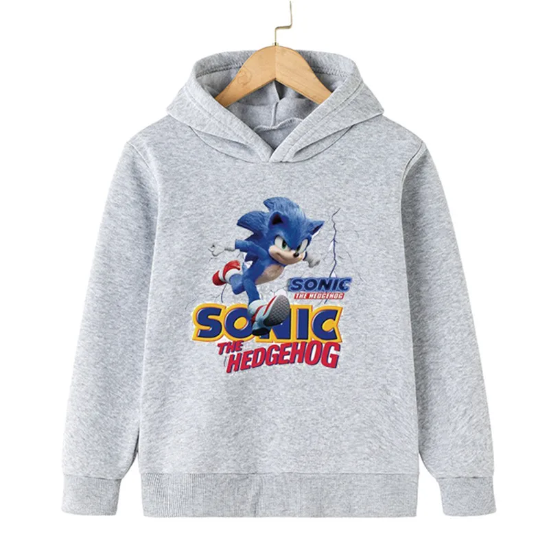 

Spring Autumn Boys Super Sonic Hoodies Kids Fashion Printed Oversized Sweatshirt Children's Long Sleeve Baby Girls Clothes