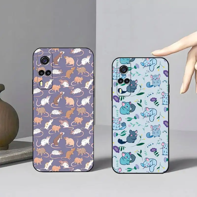 

Симпатичные крысы, редкие крысы для Vivo Y95 Y74 Y76 Y73 Y75 Y31 Y21 V17 V19 V15 Pro X60 Nex, черный мягкий силиконовый чехол