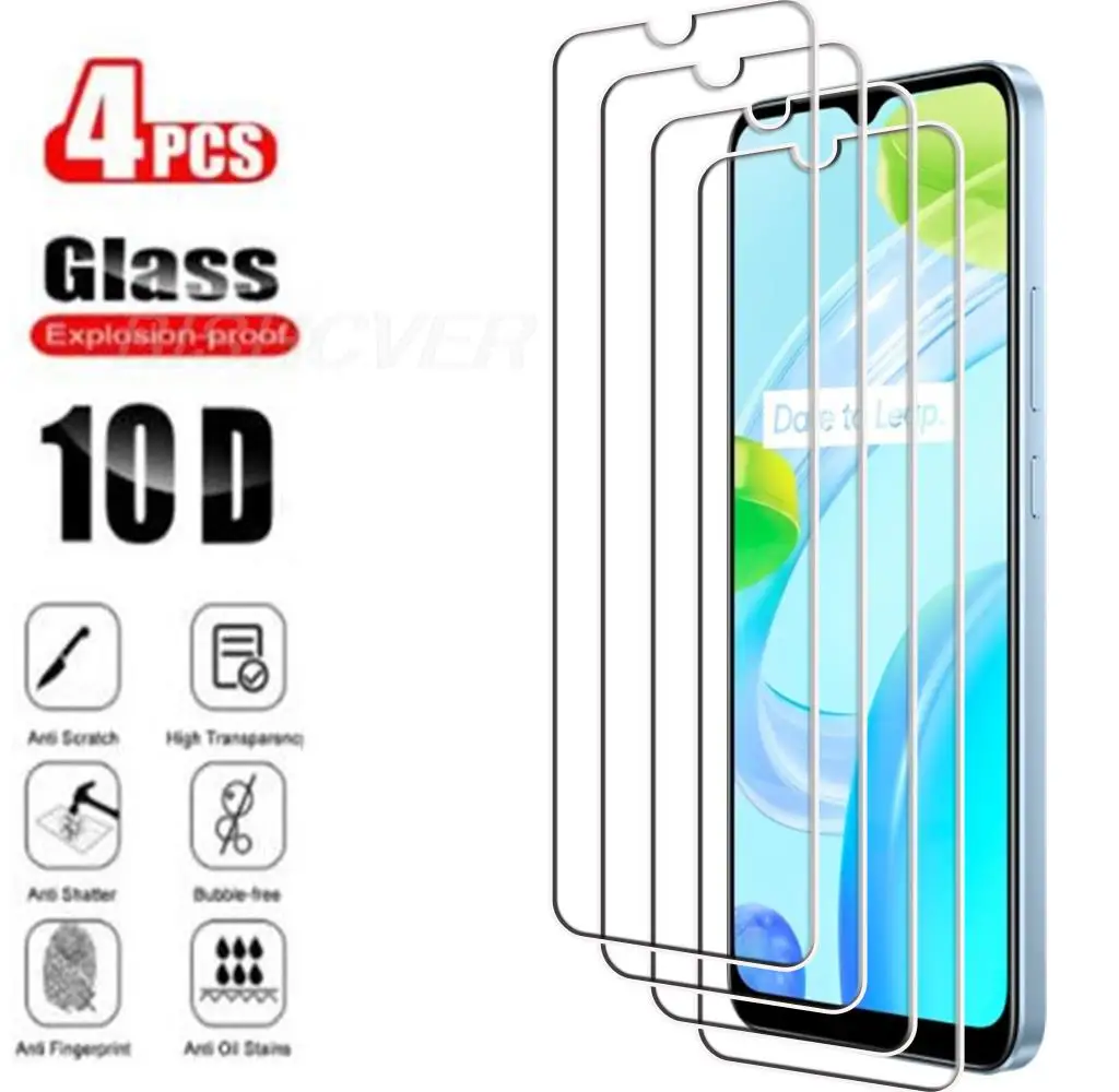 

4 шт. закаленное стекло для Realme C30 C30s 6,5 дюймов RealmeC30 Narzo 50i Prime RMX3690 защита для экрана Защитная стеклянная пленка 9H