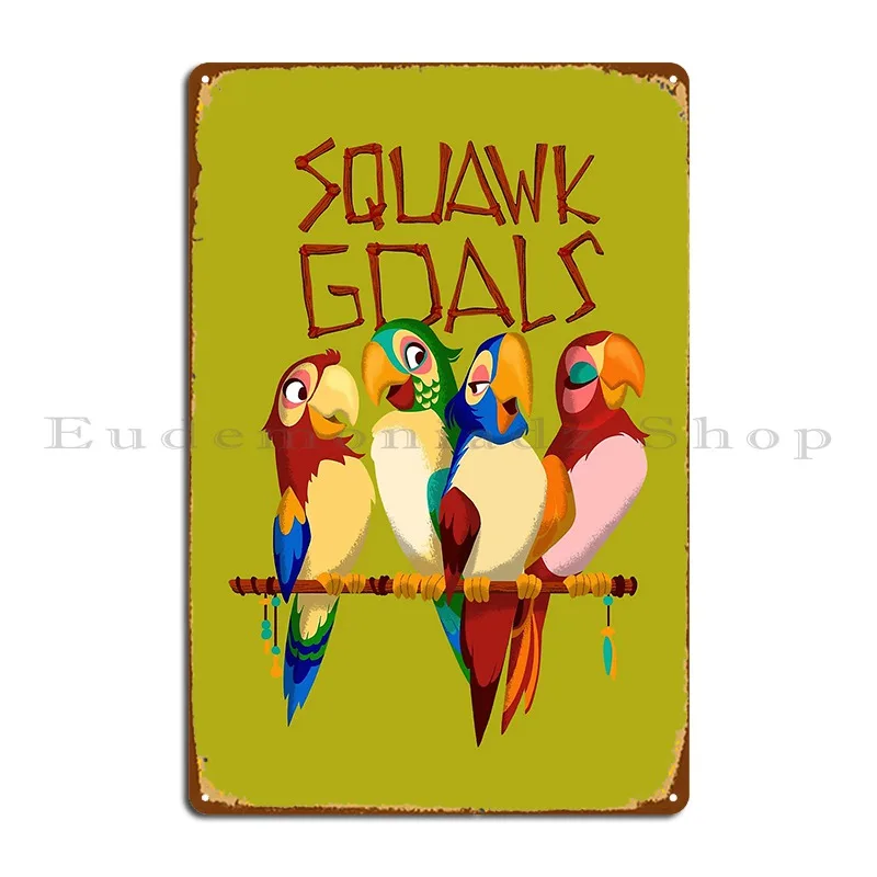 Металлический плакат Tiki с птицами квадратные цели украшение для бара кинотеатра
