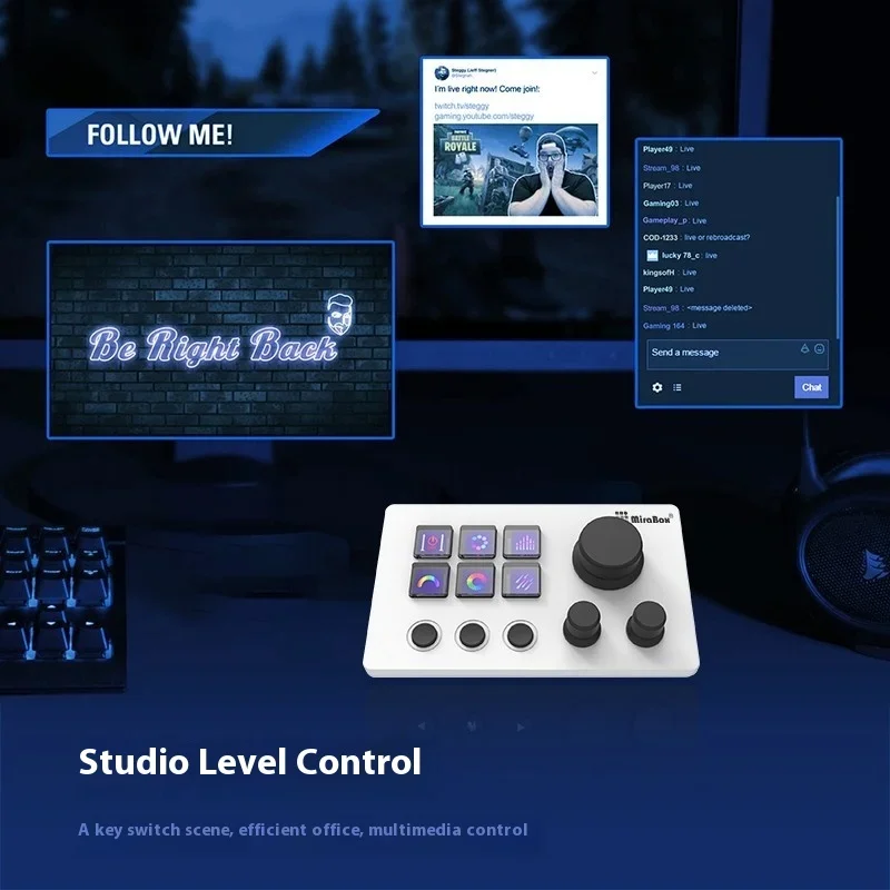 N3 Mechanical Keyboard 3 Multifunctional Knob Desktop Controller Webcast PS Office Music Console Gaming Accessories Gift