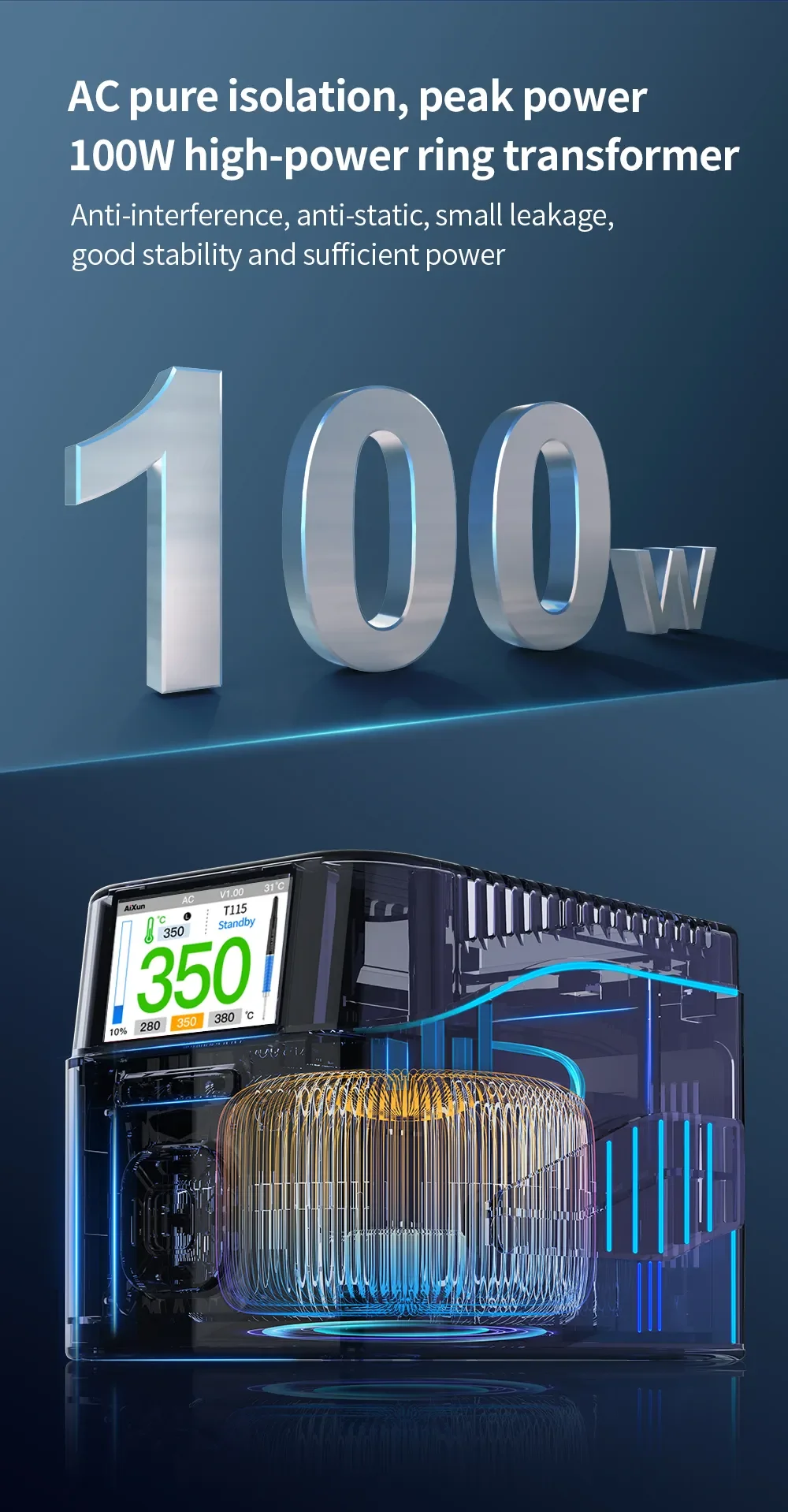 Интеллектуальная паяльная станция Aixun T405 T410 T435 с электрическим паяльником T115T210T245 для ремонта фотоэлементов поверхностного монтажа BGA (art.: 3920c3710da8b) - 3920c3710da8b