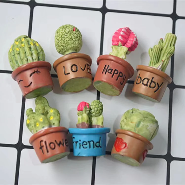 

Магнитная Мини-кнопка в виде кактуса на холодильник, наклейки для сообщений, мультяшное украшение для кухни, украшение для дома