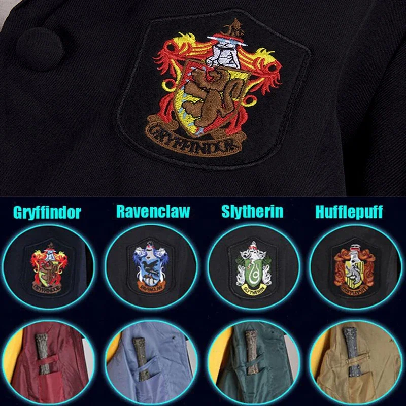 Halloween Harryy Potter Cosplay Costume Robes Cape Sweater Shirt Slytherin Tie Glasses Scarf Kids Adult Party Accessories Gifts