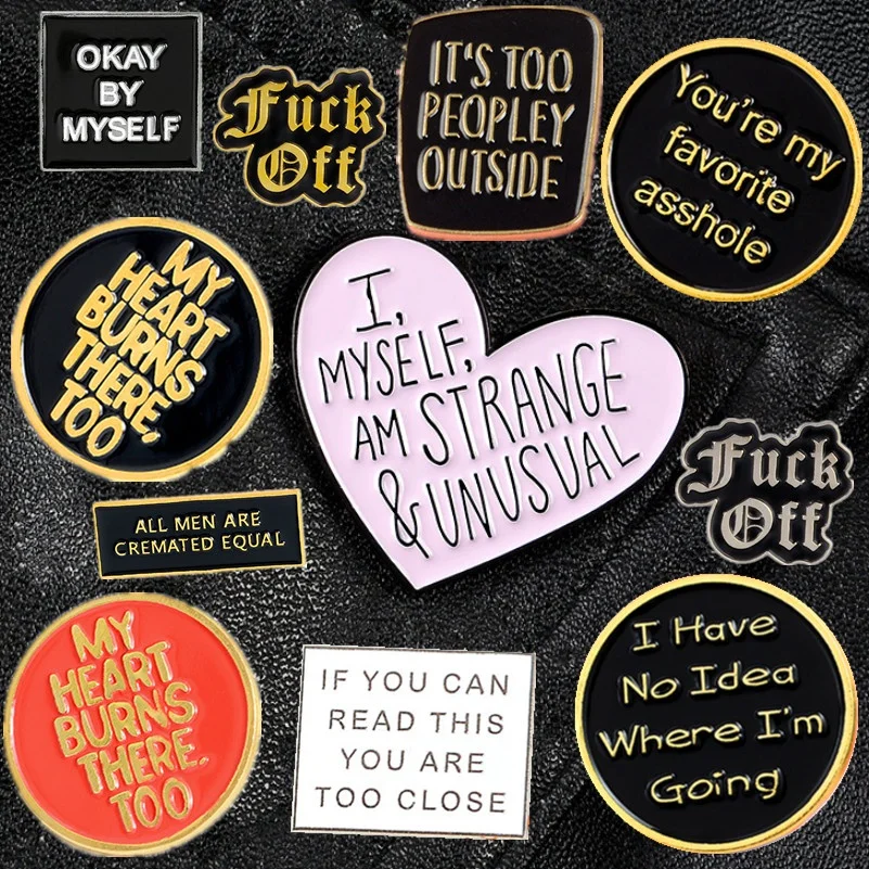 

Креативные значки с мультяшными персонажами, смешные фразы, эмалевые булавки, лацкан, одежда, рюкзак, вдохновляющие цитаты