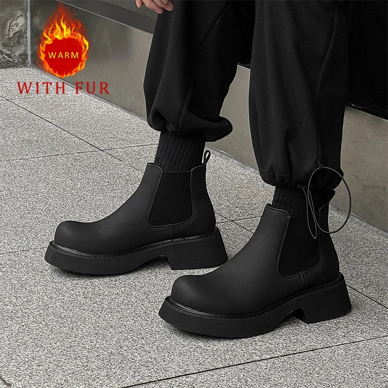 Черные повседневные мужские ботинки модная универсальная стильная уличная