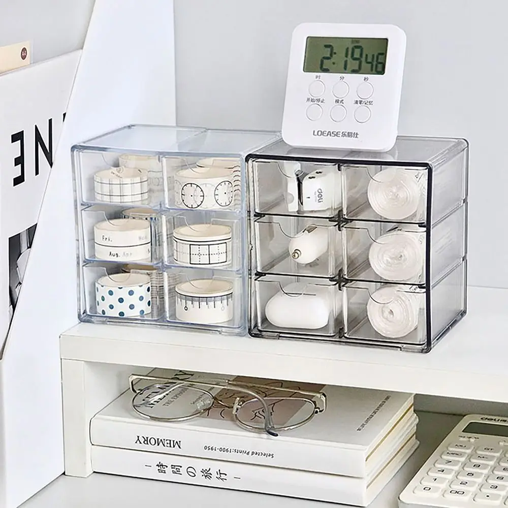 Прозрачный ящик коробка для хранения многофункциональная полка большой емкости