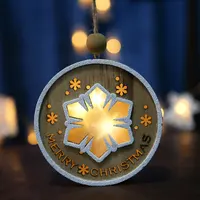 LED Light with Wood Ornaments from Original Design Manufacturer Bulk Order Wholesale Christmas LED Decor Xmas Tree Decoration 7D