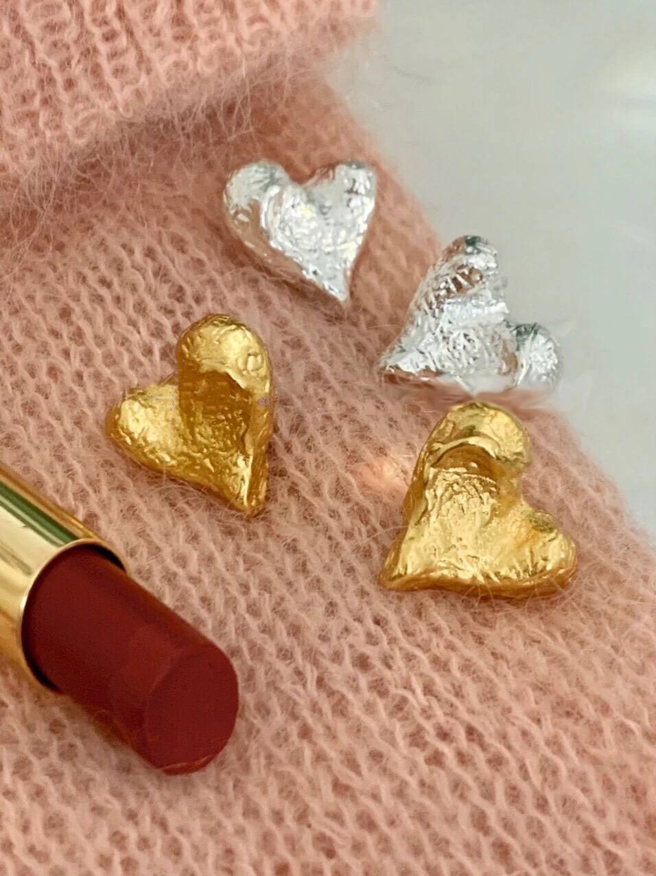 Brass Retro Hearts Earrings Women Jewelry Punk Party T Show Gown Runway Trendy  Korean Japan INS