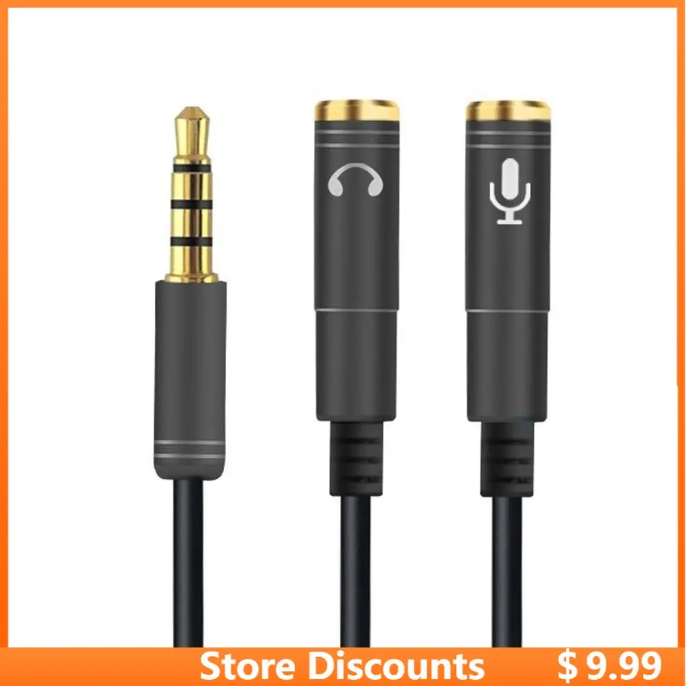 

Universal 2 in 1 3.5mm Stereo Audio Male to Female Headset Mic Y Splitter Cable Adapter Connector for Mobile Phone