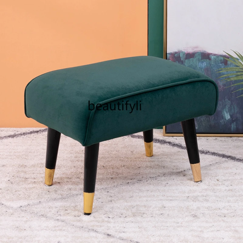 

GY Nordic Sofa Light Luxury Stool Pedal Fabric Low Stool Living Room Creative Makeup Stool Small Bench Home Shoe Changing Stool