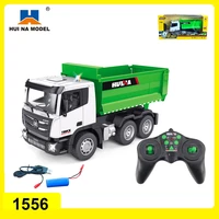 huina 118 1556 loader tractor rc 9ch dump truck model remote control alloy engineering vehicle metal car beach toys boys gifts