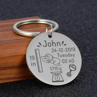 new born baby state keychain personalized gift for new first father mother day gift baby name date weight time height key rings