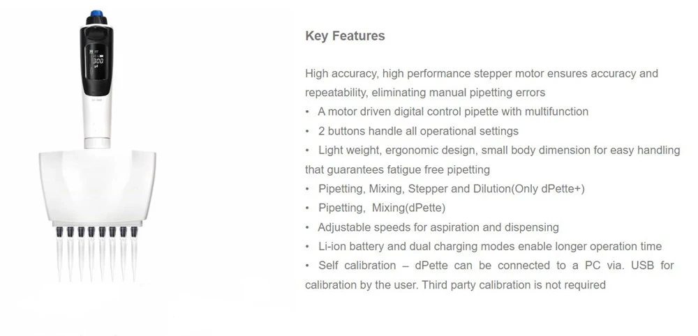 Цифровой лабораторный контроль 8-канальная электрическая пипетка