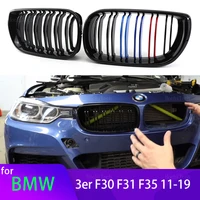 2Pcs Car Style Gloss Black Front Kidney Double Slat Grill Grille for BMW 3 series F30 F31 F35 2011-2019 Car Accessories