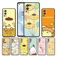 cartoon dog pompompurin for oneplus nord 2 ce 5g 9 9pro 8t 7 7ro 6 6t 5t pro plus silicone soft tpu black phone case cover coque