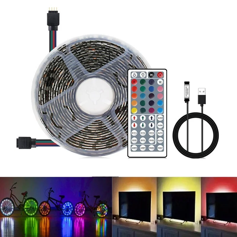 

Неоновая Светодиодная лента с USB, 5 в постоянного тока, RGB SMD 5050 BPCB 1 м-5 м 60 светодиодов/м, водонепроницаемый пульт дистанционного управления, 44 ...