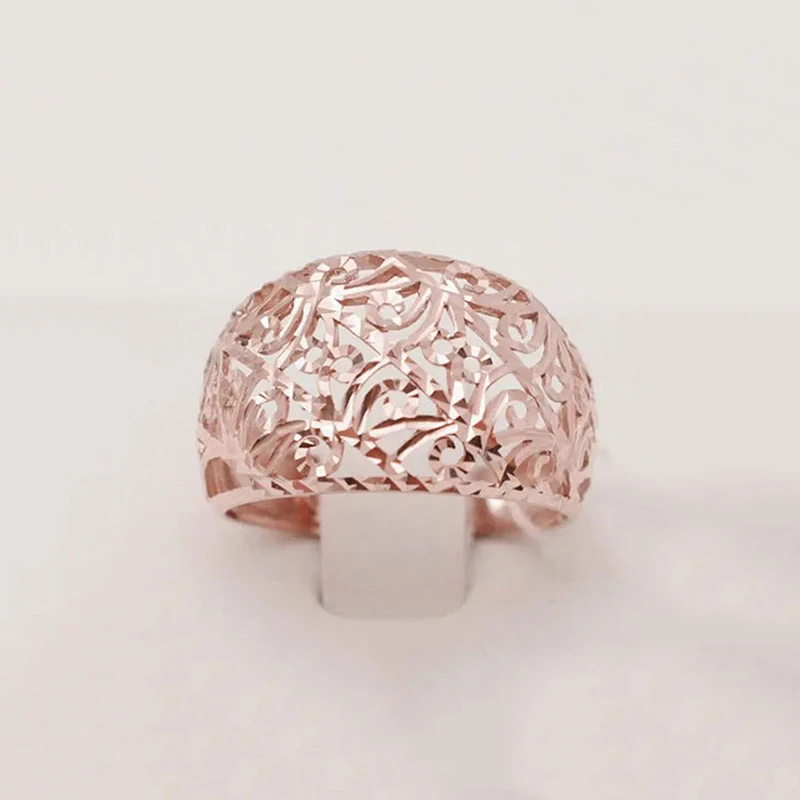 Женское кольцо из розового золота 585 пробы, с подвеской в виде цветка