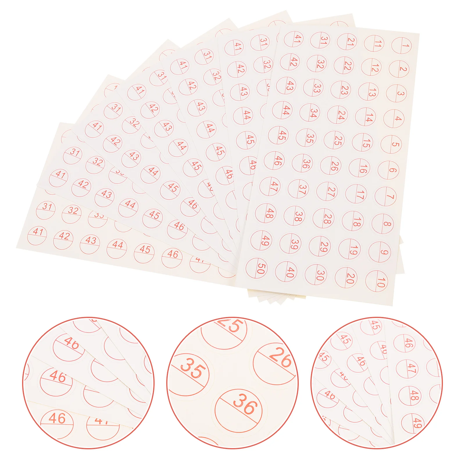 

50 Sheets Stickers Diy Organizing Sticker Blank Stickers Cloth Stickers Numbers Round Dot Stickers Sticky Label Stickers
