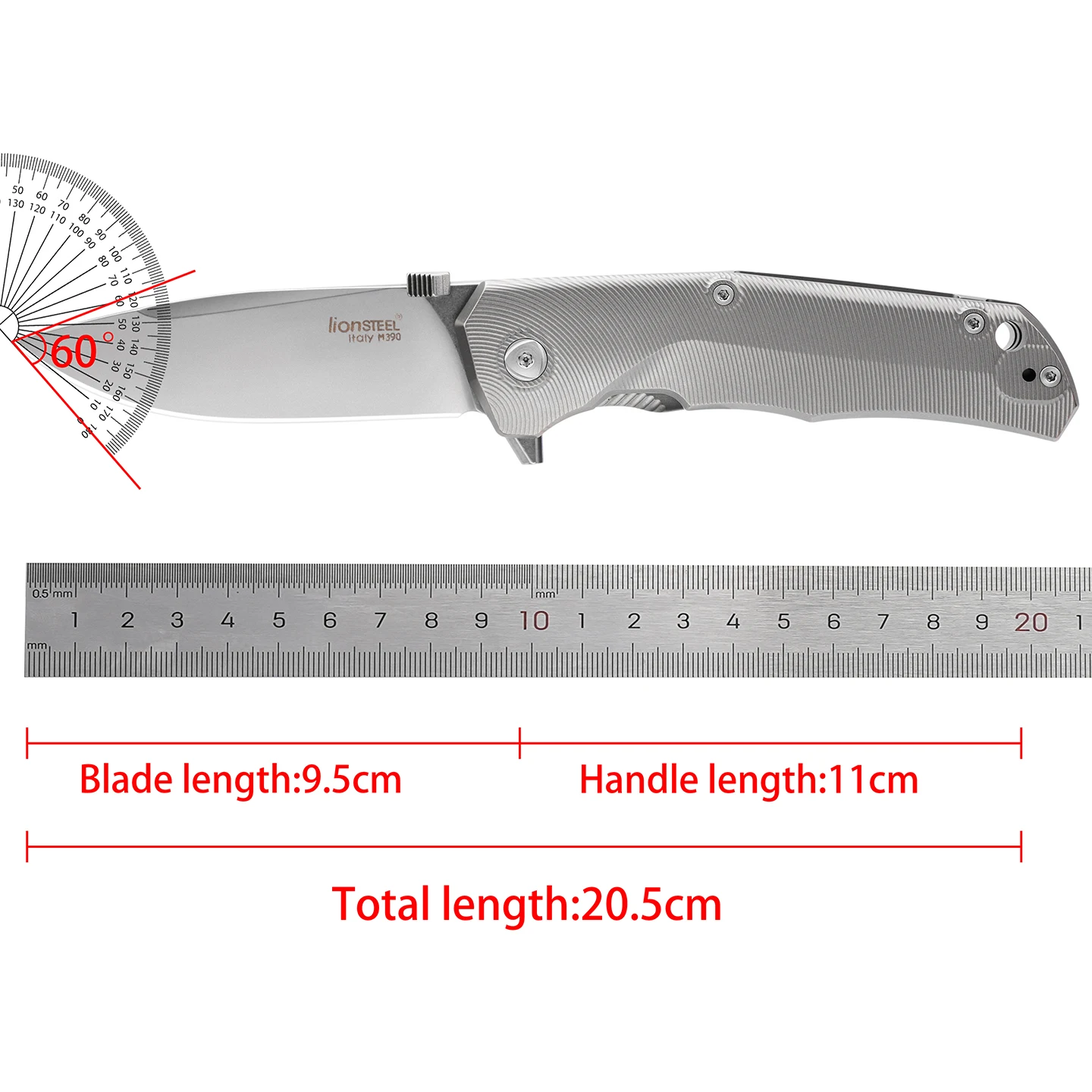 Нож Lion Steel - коллекционное издание, ручной ковки, из стали M390, с рукоятью из титанового сплава, миниатюрный карманный нож (art.: 3920dbe2cfe4e) - 3920dbe2cfe4e