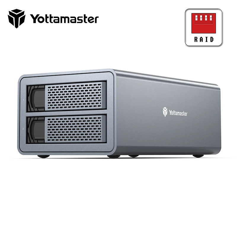Корпус внешнего жесткого диска Yottamaster 2 Bay 5 дюйма 3 USB3.0 32 ТБ с RAID для расширения NAS HDD