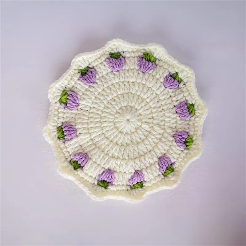 

Small Tableware Coaster Non-slip Nordic Style Coaster Durable Round Woven Insulation Padding Hand-woven Insulation Placemat