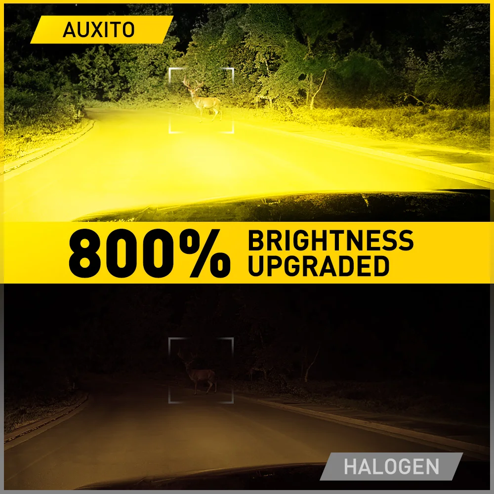 AUXITO 2X H4 LED 9003 HB2 3200K Желтый Canbus без ошибок Лампа дальнего ближнего света для Toyota Yaris